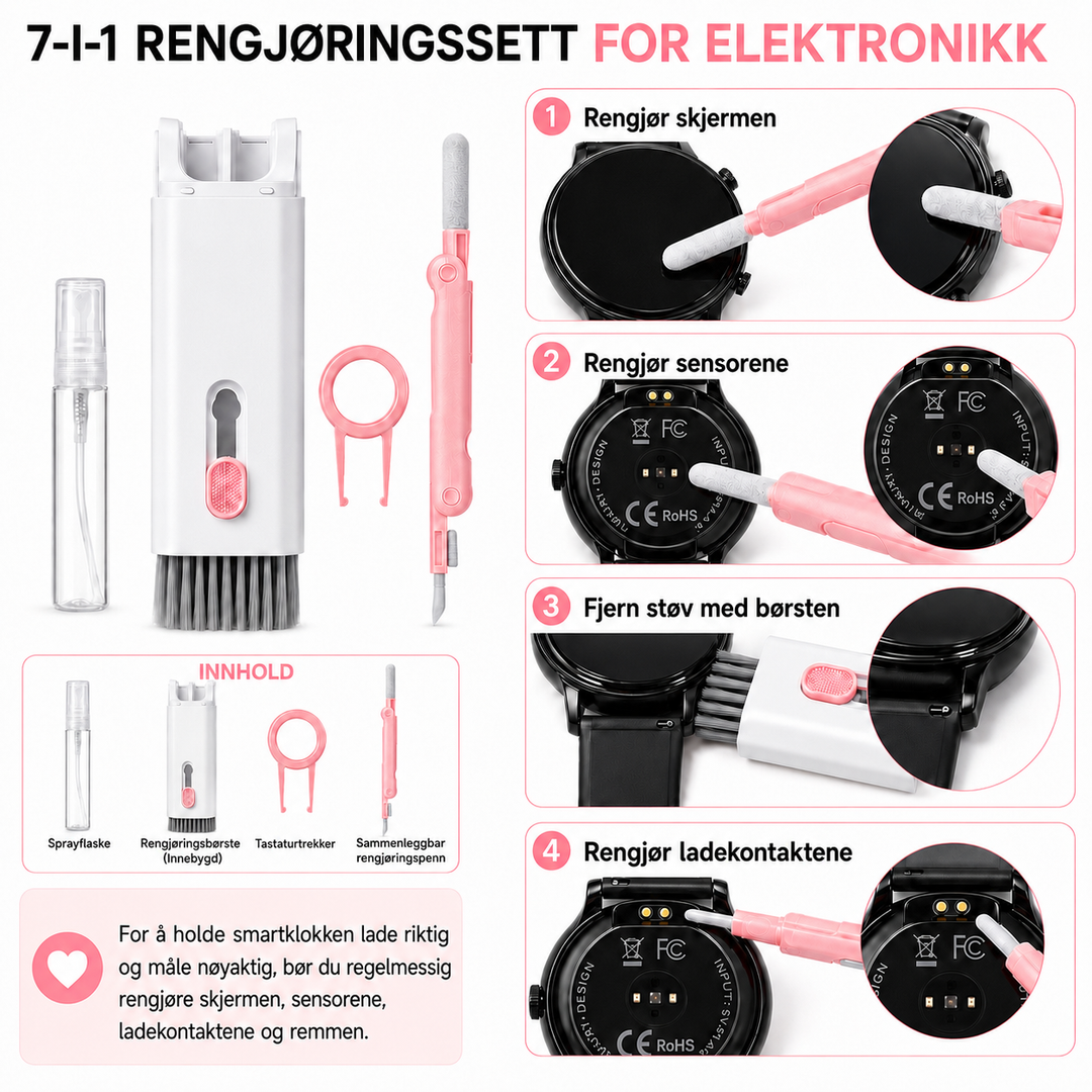 7-i-1 rengjøringssett for elektronikk