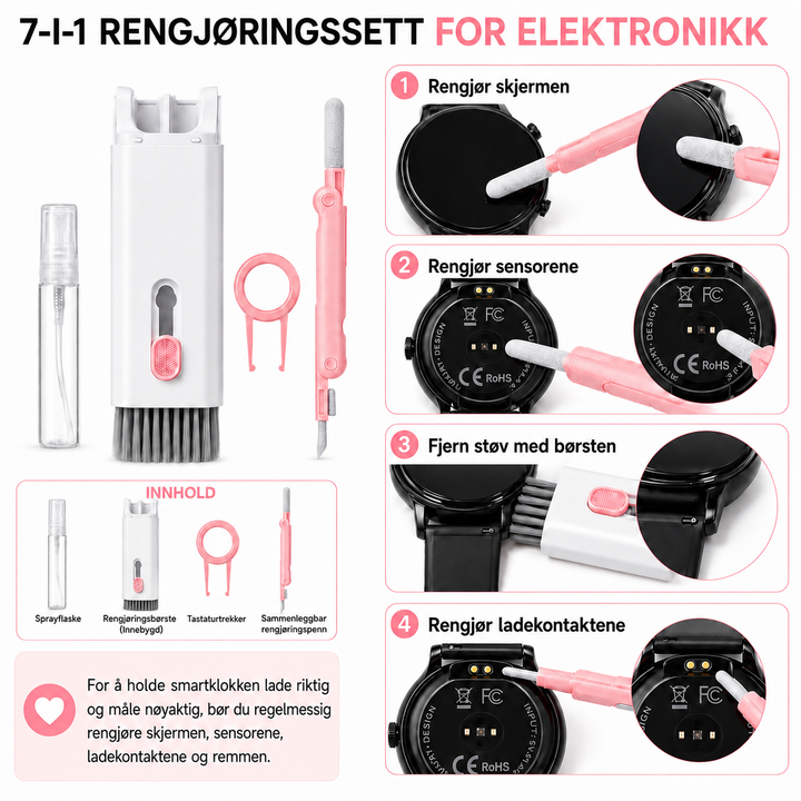 7-i-1 rengjøringssett for elektronikk